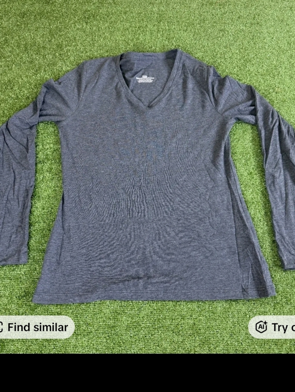 Bogo!! Women's Charcoal Gray Long Sleeve V-Neck Tee